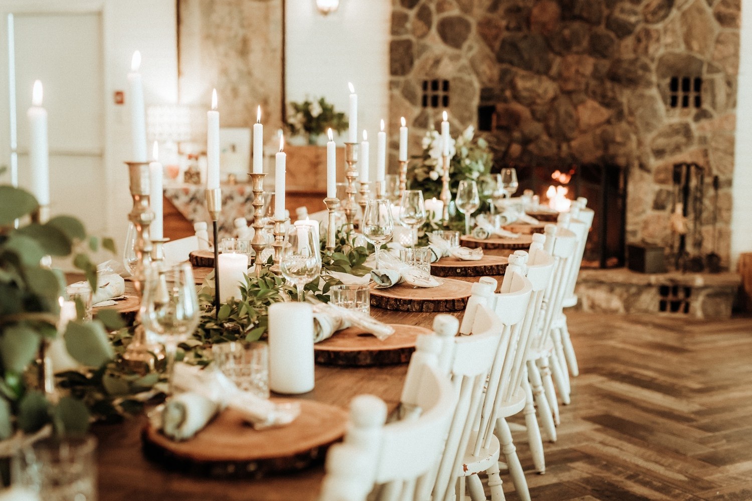Candlelit dining room
